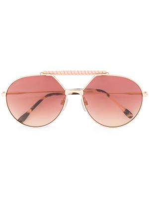 Tods солнцезащитные очки-авиаторы с затемненными линзами Tod's. Цвет: розовый