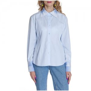 Рубашка из хлопка нежно-голубого цвета, 48-50 Iya Yots. Цвет: голубой