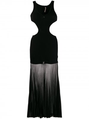 Платье из джерси в рубчик с вырезными деталями Christopher Kane. Цвет: черный
