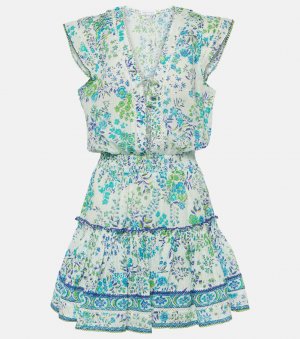 Хлопковое мини-платье anais с цветочным принтом , синий Poupette St Barth