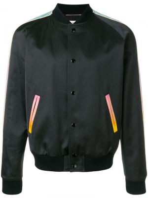Куртка-бомбер с принтом Saint Laurent. Цвет: черный