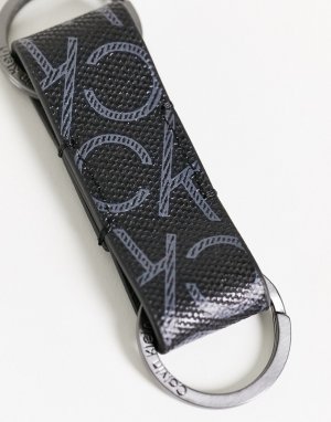 Черный брелок для ключей с логотипом-монограммой -Черный цвет Calvin Klein