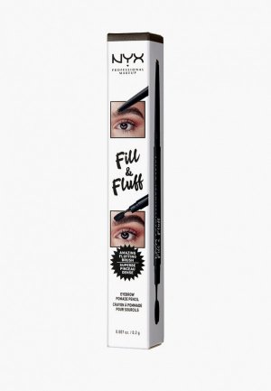 Карандаш для бровей Nyx Professional Makeup Fill & Fluff Eyebrow Pomade Pencil, оттенок 07, Espresso, 0,2 г. Цвет: черный