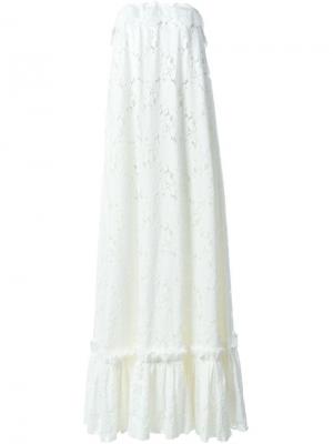 Свадебное платье без бретелей Lanvin. Цвет: белый