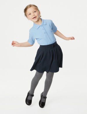Школьная юбка из трикотажа со складками для девочек (2–14 лет) , темно-синий Marks & Spencer