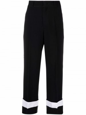 Укороченные брюки с контрастными полосками Nº21. Цвет: черный