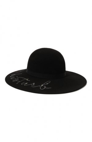 Шерстяная шляпа с отделкой стразами Eugenia Kim. Цвет: чёрный