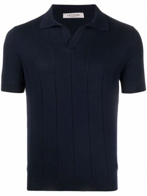 Ribbed-knit cotton polo shirt Fileria. Цвет: синий