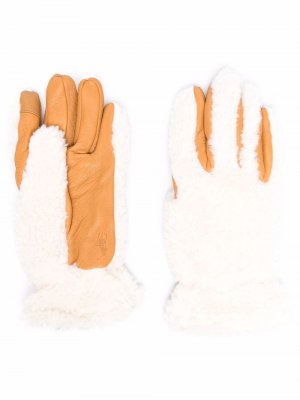 Перчатки в двух тонах Polo Ralph Lauren. Цвет: коричневый