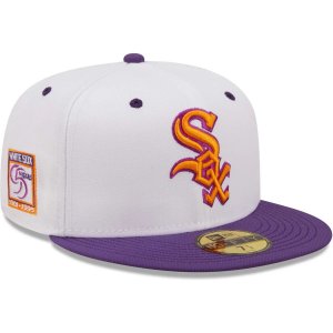 Мужская облегающая шляпа New Era белого/фиолетового цвета Chicago White Sox 95th Anniversary Grape Lolli 59FIFTY