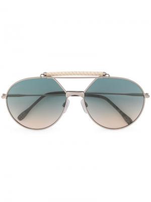 Tods затемненные солнцезащитные очки-авиаторы Tod's. Цвет: коричневый