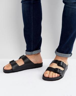 Черные сандалии с пряжкой ASOS. Цвет: черный