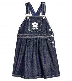 Джинсовое платье с вышитым логотипом , синий Kenzo Kids