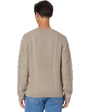 Свитер Mixed Stitch Tweed Crew Neck Sweater, цвет Vintage Khaki Lucky Brand