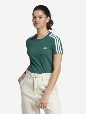 Футболка женская , Зеленый adidas. Цвет: зеленый