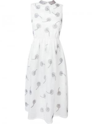 Платье с цветочной вышивкой Jupe By Jackie. Цвет: белый