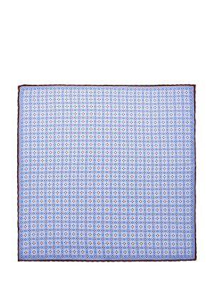 Платок-паше из струящегося шелка с принтом CANALI. Цвет: голубой