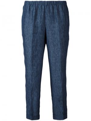 Укороченные джинсы с эластичным поясом Masscob. Цвет: синий