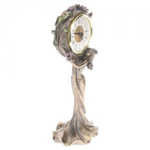 Часы Девушка и лотосы (bronze) Veronese