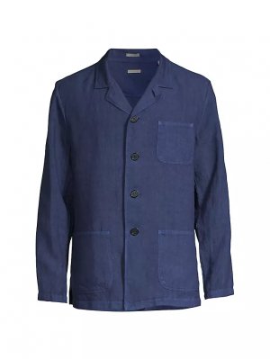 Куртка-рубашка из хлопка и кашемира Florida , синий Massimo Alba