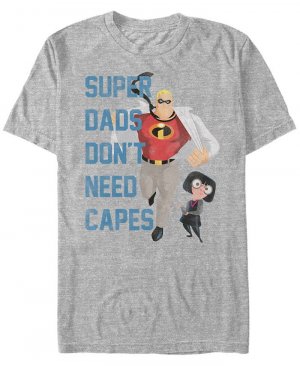 Мужская футболка с короткими рукавами Pixar «Папам не нужны накидки» «Суперсемейка» , серый Fifth Sun
