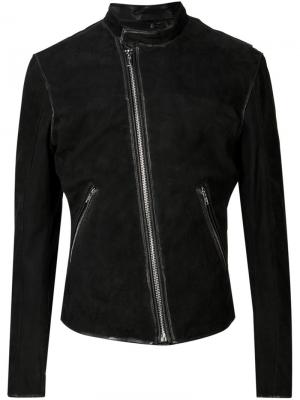 Кожаная куртка со смещенной застежкой Blk Dnm. Цвет: чёрный