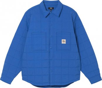 Рубашка Quilted Fatigue Shirt 'Blue', синий Stussy