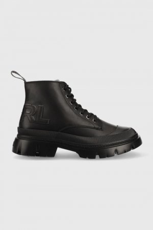 TREKKA МУЖСКИЕ кожаные байкерские ботинки , черный Karl Lagerfeld