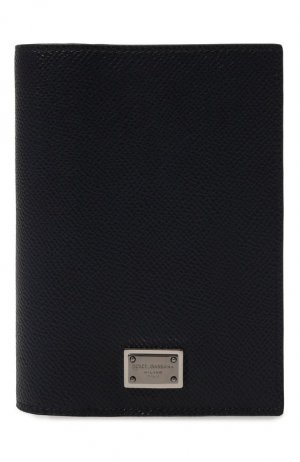 Кожаная обложка для паспорта Dolce & Gabbana. Цвет: синий