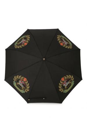 Складкой зонт с принтом Burberry. Цвет: черный