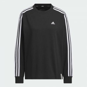 Лонгслив Essentials Plus Three Stripes, черный Adidas