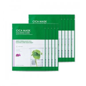 NATURE REPUBLIC Green Derma Mild Cica Calming Care Mask Sheet 25ml * 10 шт.