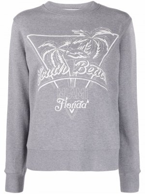 South Beach-embroidered sweatshirt Golden Goose. Цвет: серый