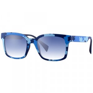 Солнцезащитные очки, квадратные, оправа: пластик, с защитой от УФ, для мужчин, голубой Italia Independent. Цвет: голубой