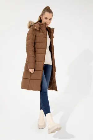Пальто женское G082GL0KS0GLAS22K коричневое 36 U.S. POLO Assn.. Цвет: коричневый