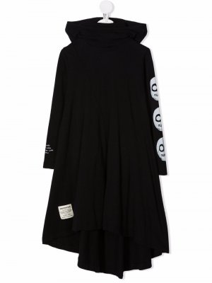 Платье-толстовка с капюшоном Nununu. Цвет: черный