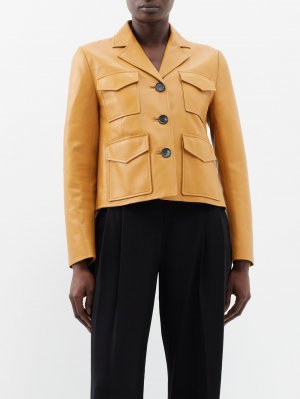 Кожаная куртка с накладными карманами , желтый Proenza Schouler