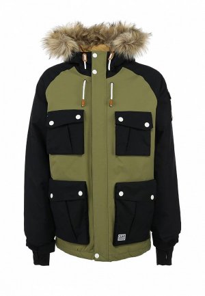 Куртка сноубордическая CLWR CL003EMDFB01. Цвет: хаки, черный