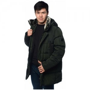 Зимняя куртка мужская CLASNA 062 размер 56, темно-зеленый. Цвет: зеленый