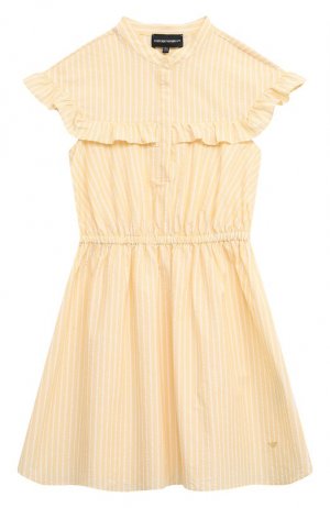 Хлопковое платье Emporio Armani. Цвет: жёлтый