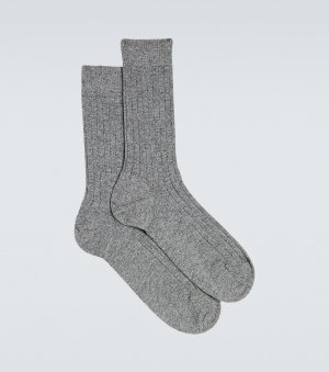 Кашемировые носки ребристой вязки , серый Sunspel