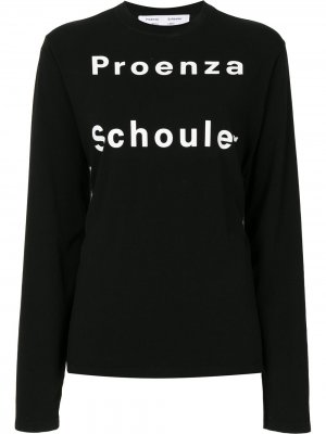 LONG SLEEVE LOGO T-SHIRT Proenza Schouler White Label. Цвет: черный