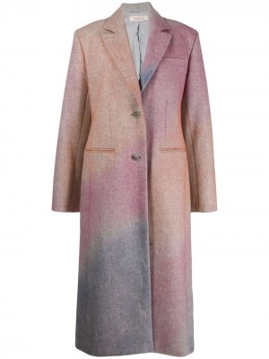 Однобортное пальто с эффектом разбрызганной краски Nina Ricci. Цвет: розовый