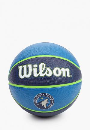 Мяч баскетбольный Wilson NBA TEAM TRIBUTE BSKT MIN TIMBER. Цвет: синий