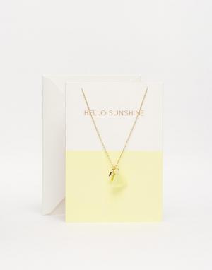 Ожерелье с открыткой Hello Sunshine Orelia. Цвет: золотой