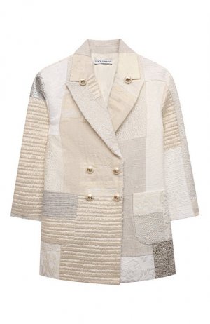 Двубортное пальто Dolce & Gabbana. Цвет: кремовый