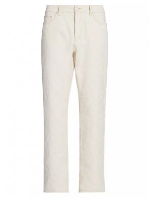 Прямые джинсы с монограммой , цвет off white Casablanca