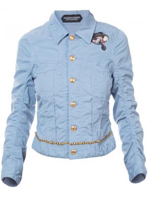 Джинсовая куртка с изображением поцелуя Undercover. Цвет: синий