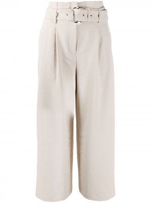 Укороченные брюки с поясом Michael Kors. Цвет: бежевый