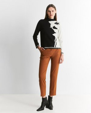 Женские прямые классические брюки с центральной резинкой , оранжевый Trucco. Цвет: оранжевый